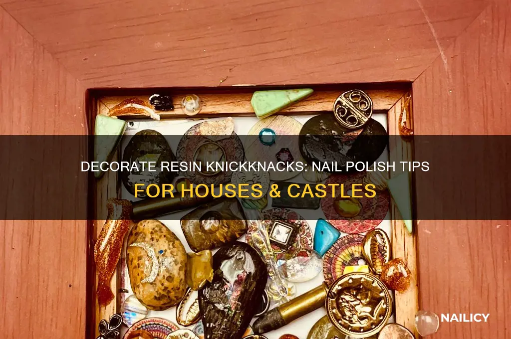 how to decorate resin knickknacks houses castles with nail polish
