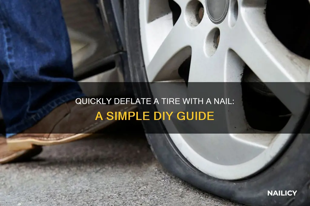 how to deflate a tire with a nail