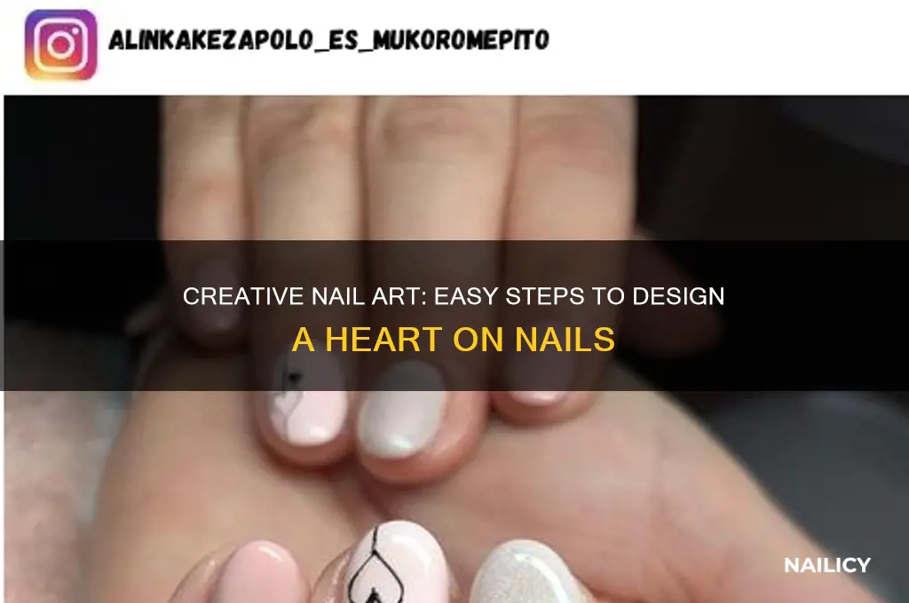 how to design a heart on nails
