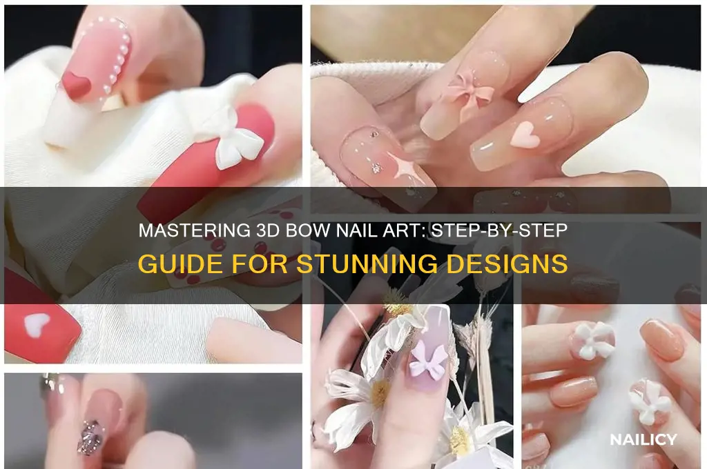 how to do 3d bows on nails