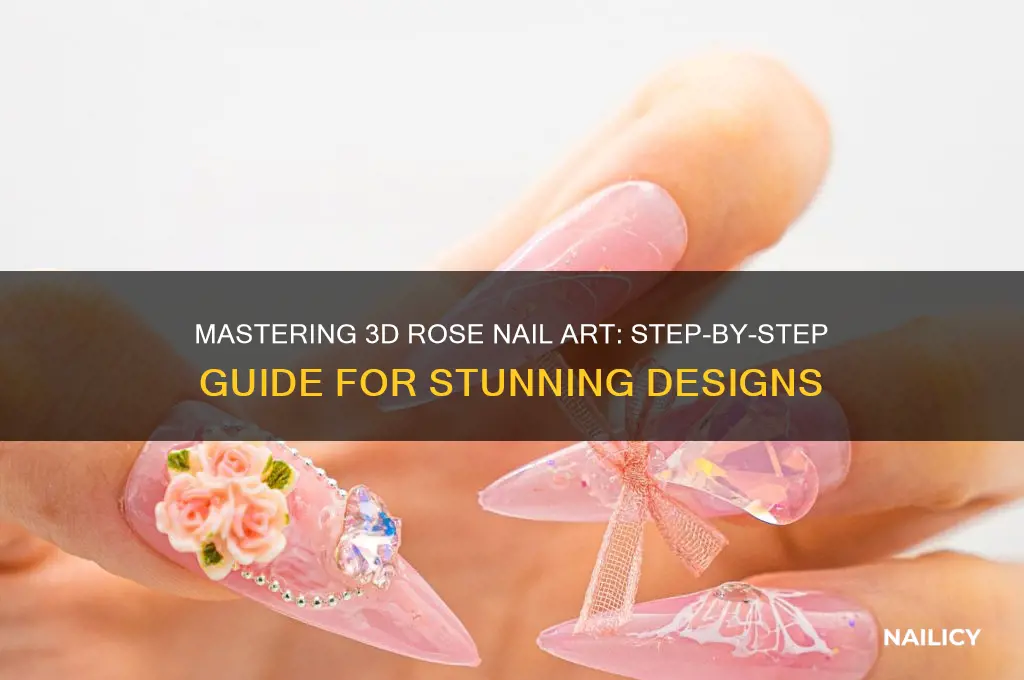 how to do 3d roses on nails
