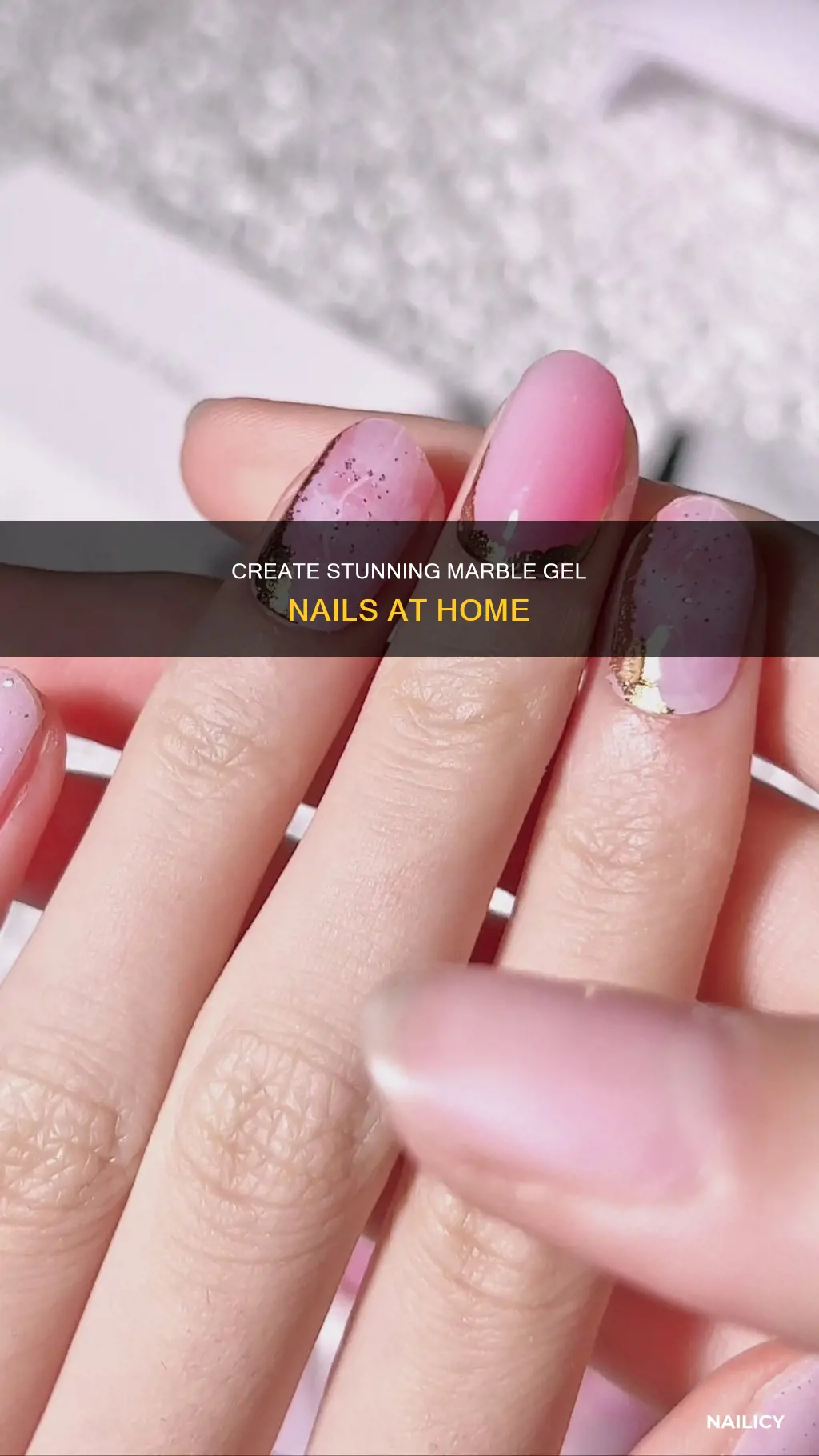 how to do a marble gel nail
