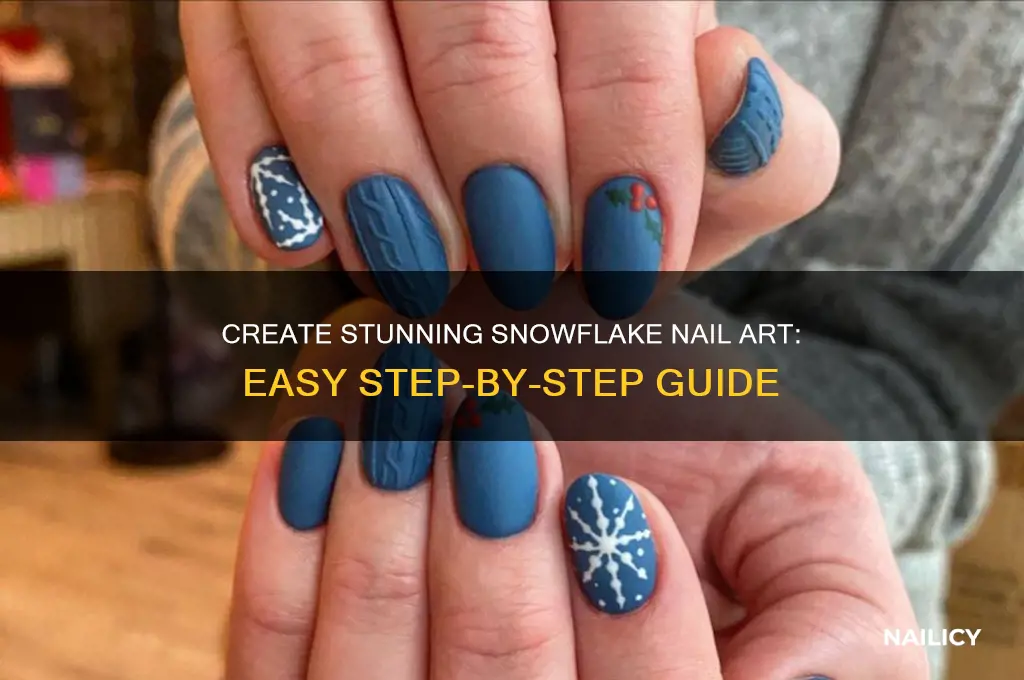 how to do a snowflake on nails