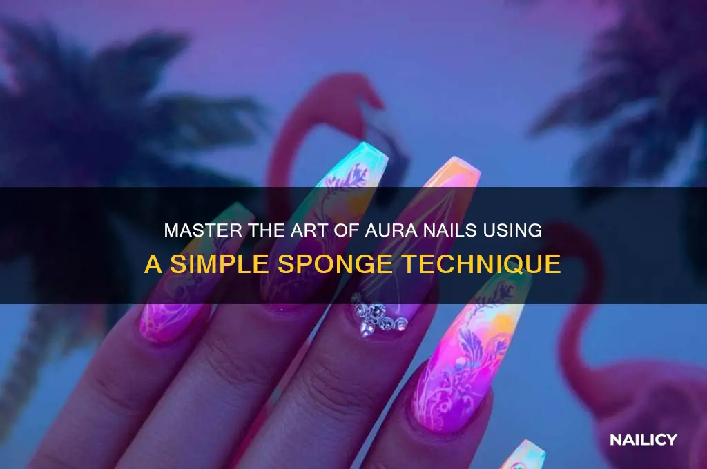 how to do aura nails with sponge