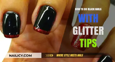 Glamorous Black Nails with Sparkling Glitter Tips: A DIY Guide