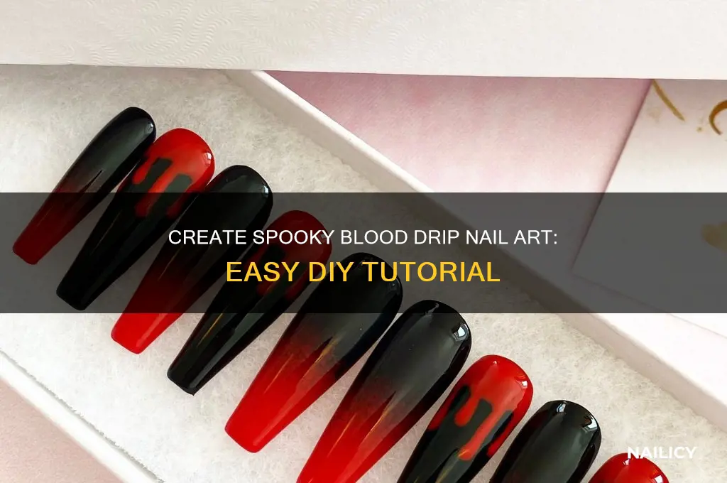 how to do blood drips on nails