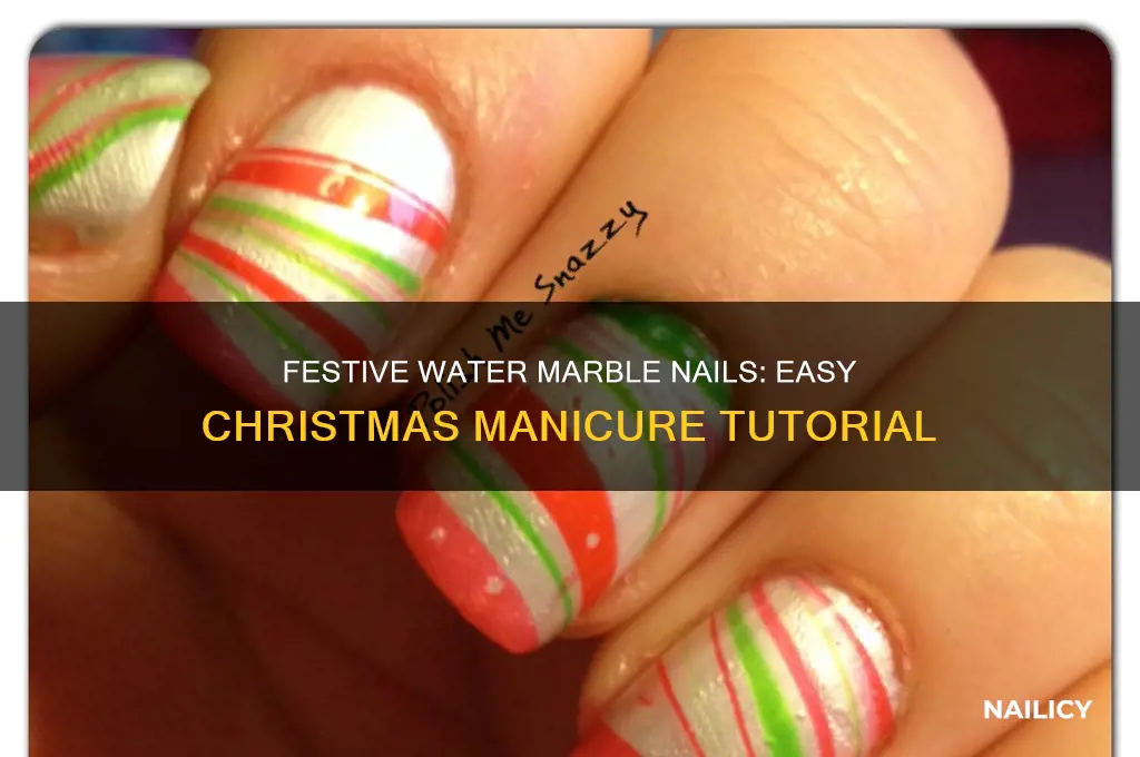 how to do christmas water marble nails