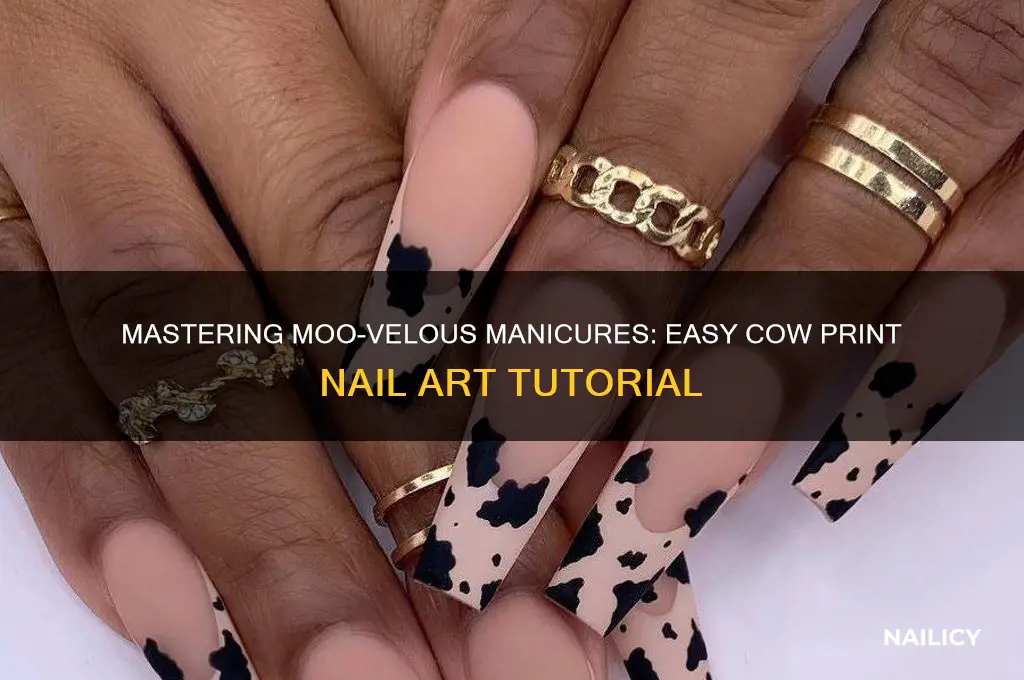 how to do cow print on nails