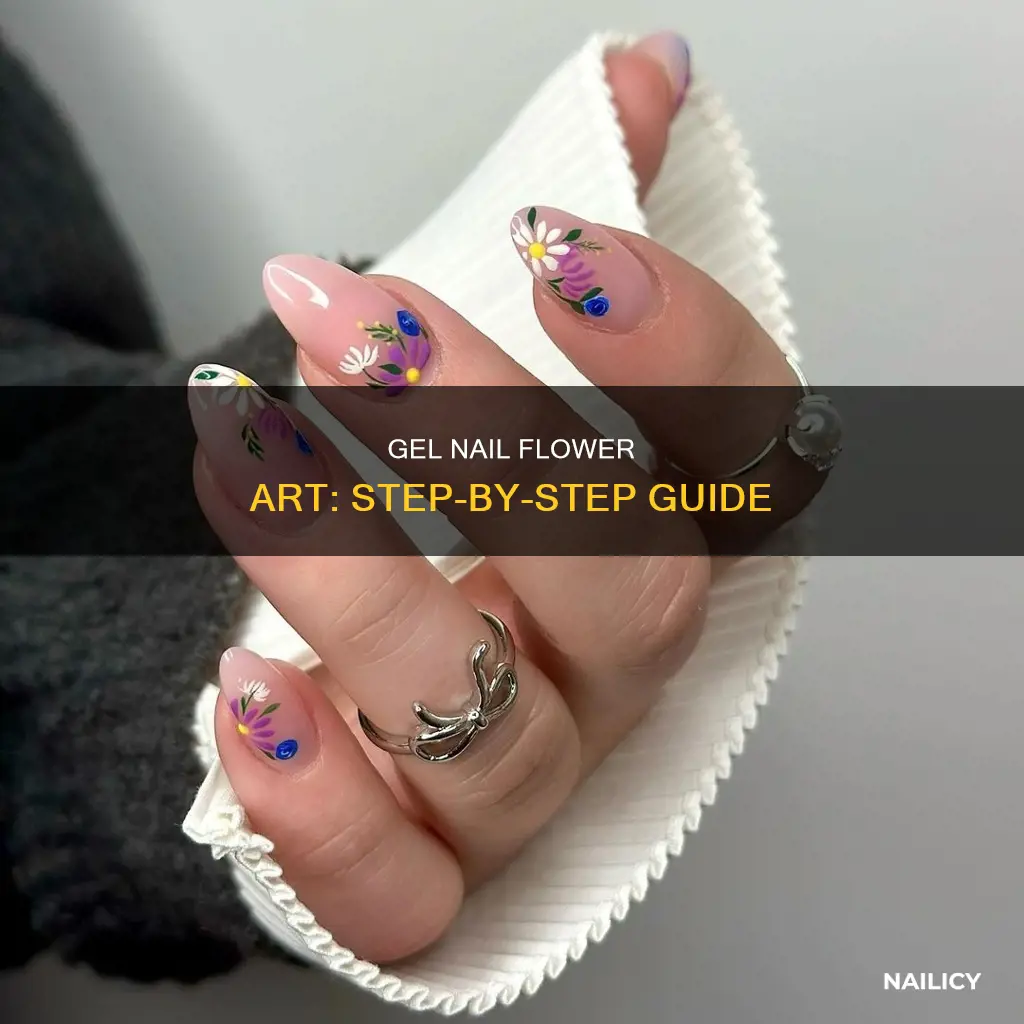 how to do flowers on gel nails