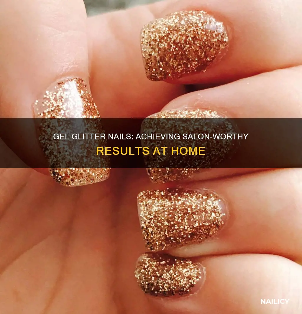 how to do gel glitter nails at home