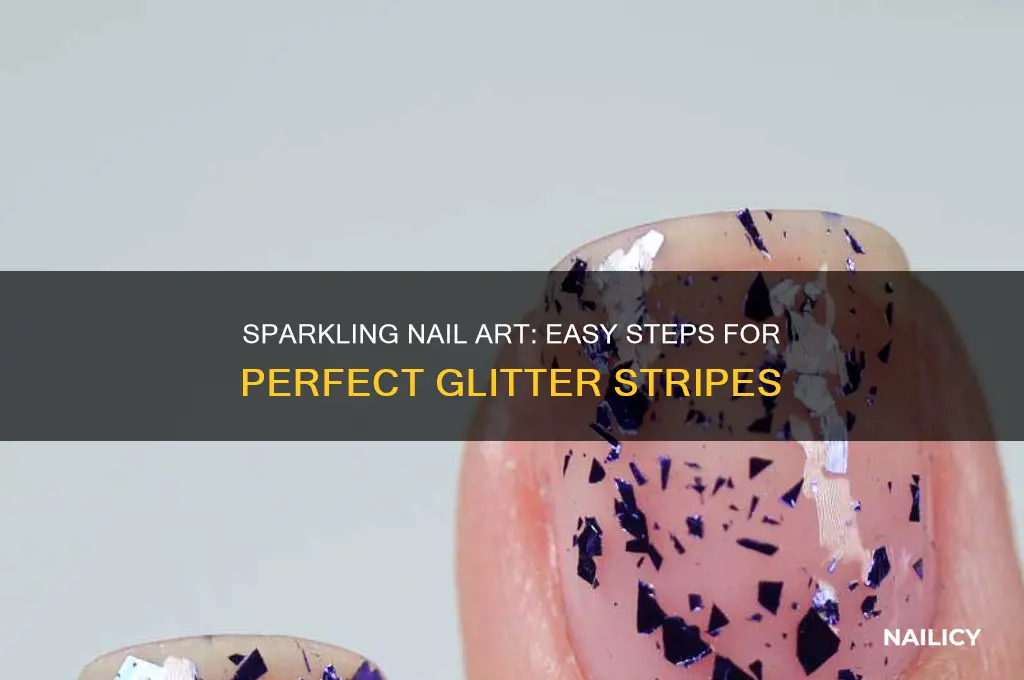 how to do glitter stripes on nails