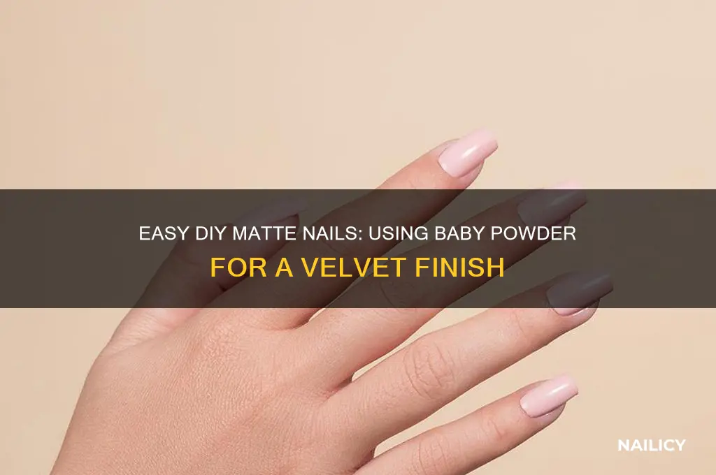 how to do matte nails with baby powder