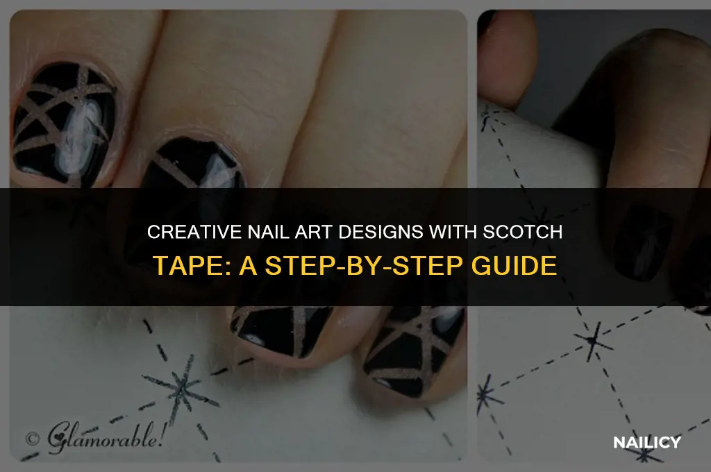 how to do nail art using scotch tape