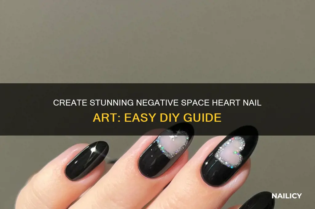 how to do negative space heart nails