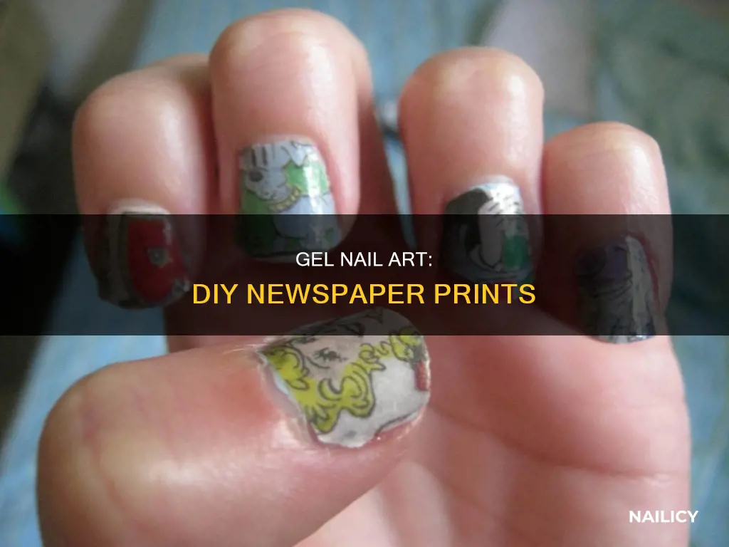 how to do newspaper nail art with gel