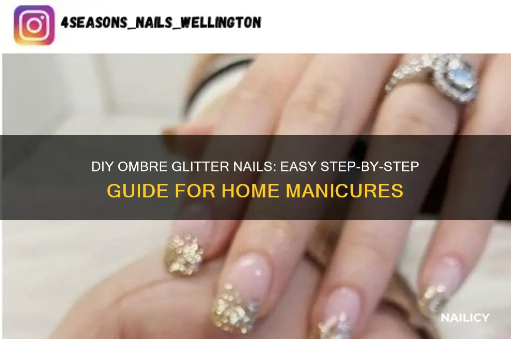 how to do ombre glitter nails at home