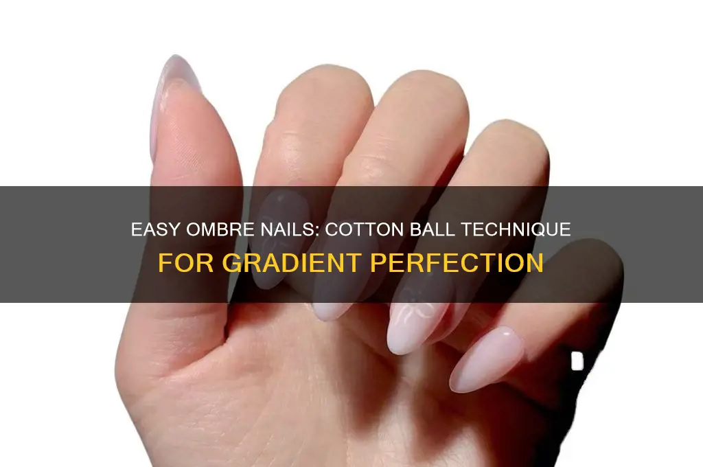 how to do ombre nails with cotton balls