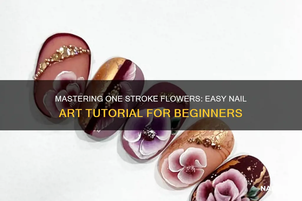 how to do one stroke flowers on nails