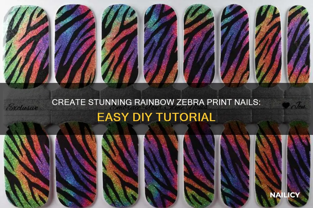 how to do rainbow zebra print nails