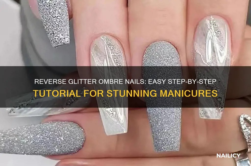 how to do reverse glitter ombre nails