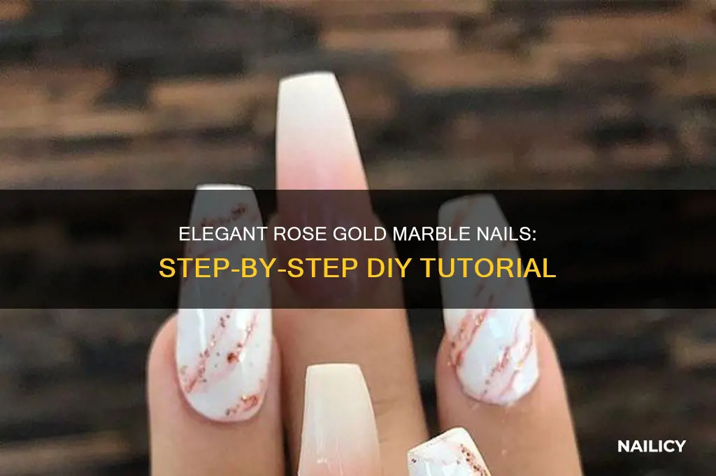 how to do rose gold marble nails