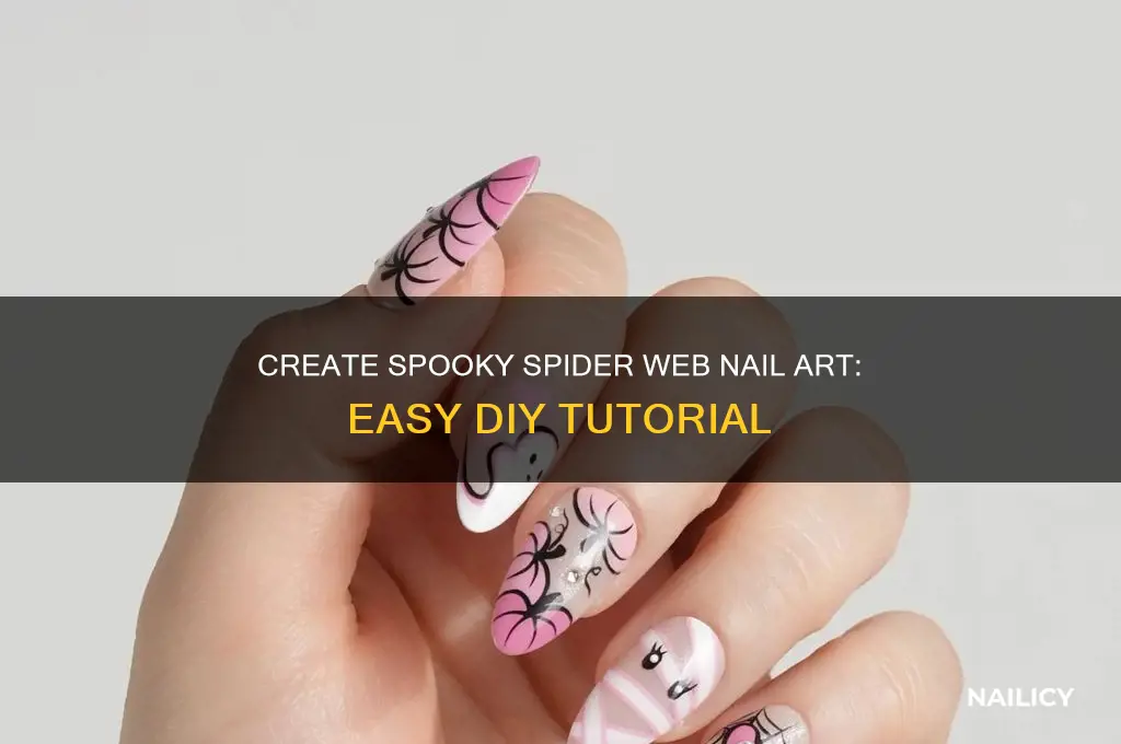 how to do spider web nail designs