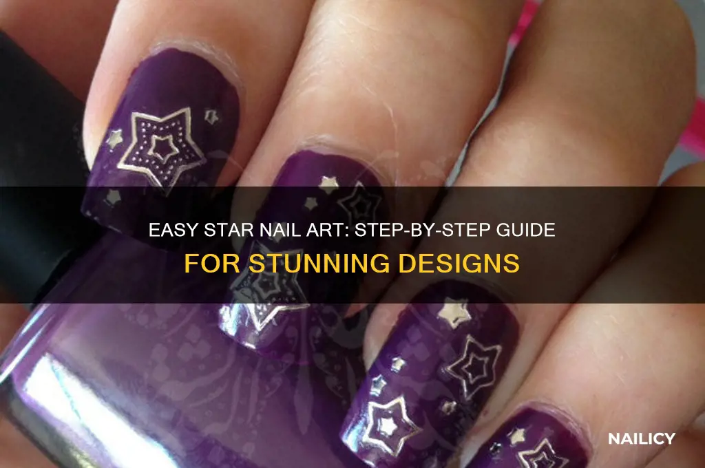how to do star design on nails