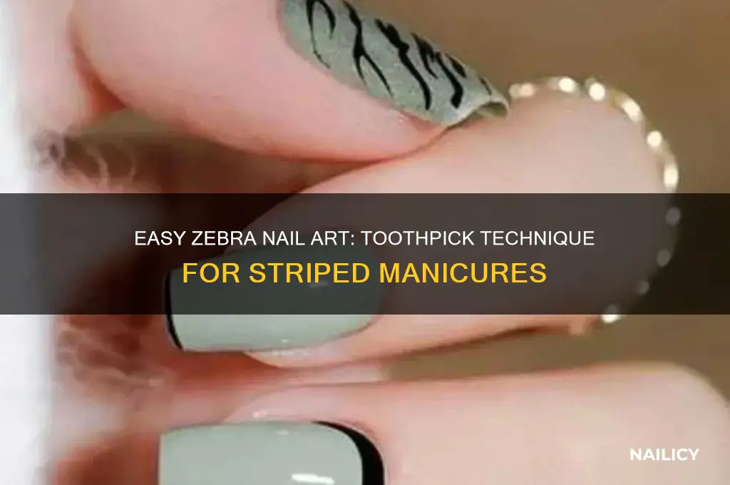 how to do zebra nails with a toothpick