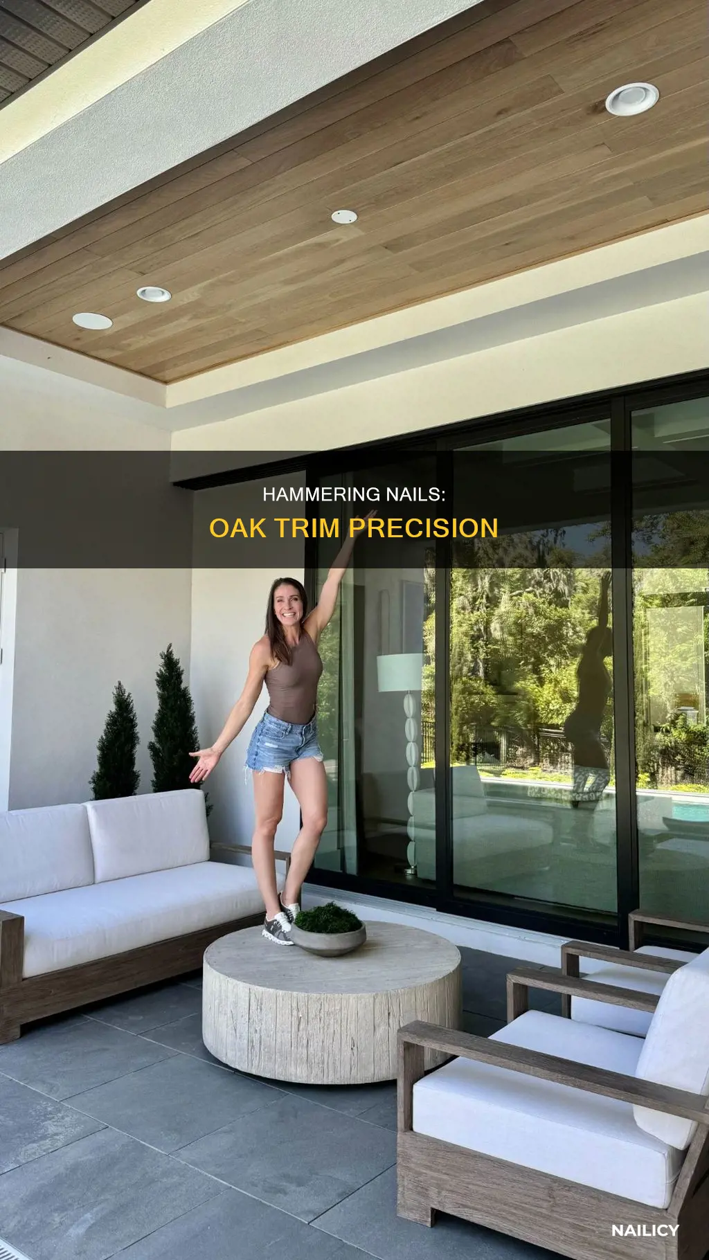 how to drive a nail in to oak trim