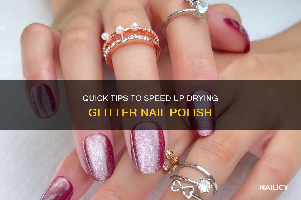 how to dry glitter nail polish fast