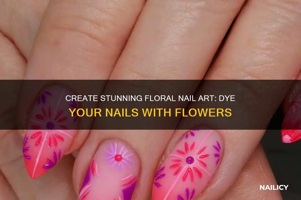 how to dye your nails with flowers