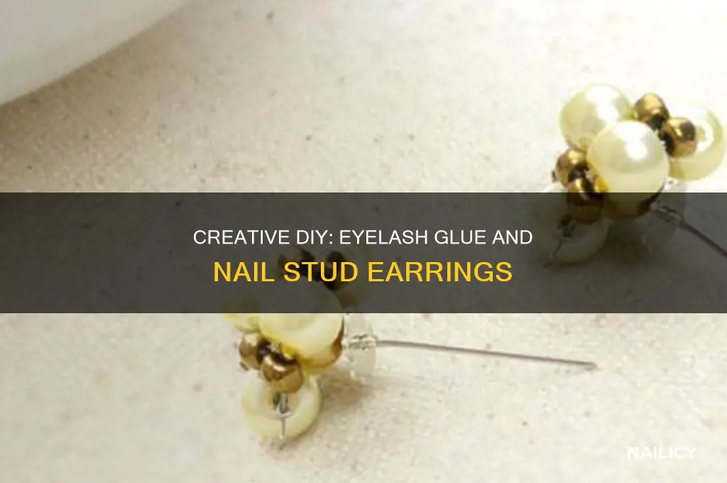 how to eyelash glue and nail studs to make earrings