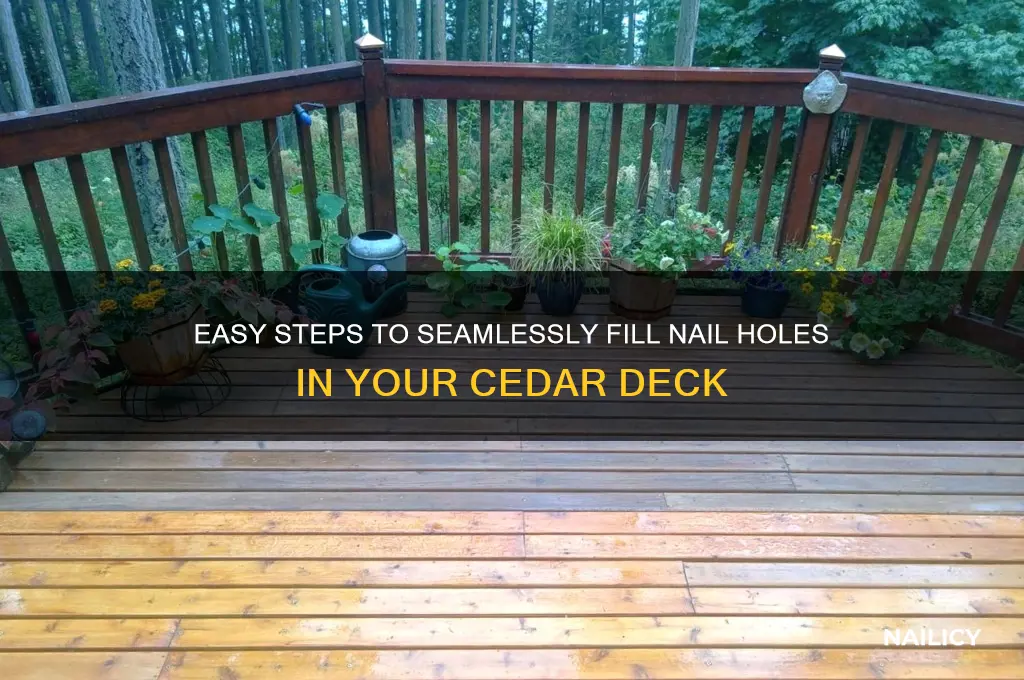 how to fill nail holes in cedar deck