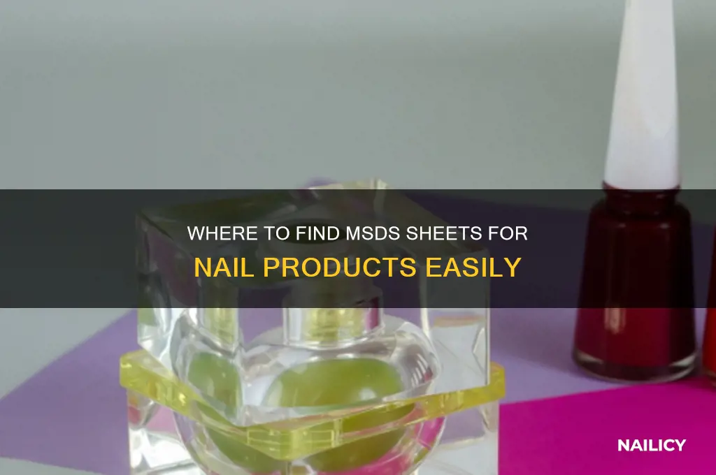 how to find msds sheets for nail products