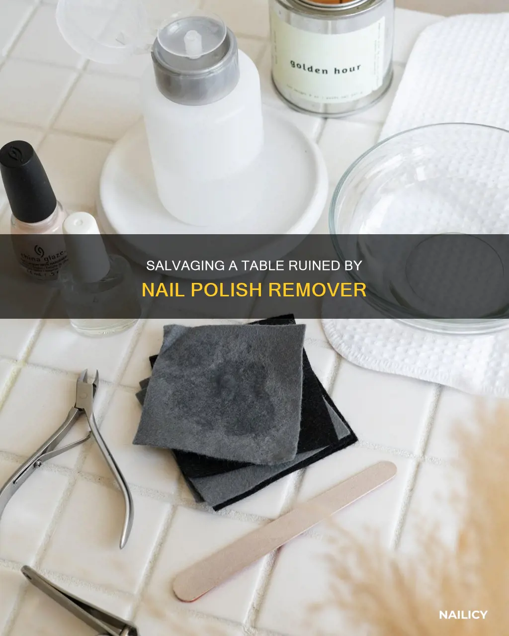 how to fix a table ruined by nail polish remover