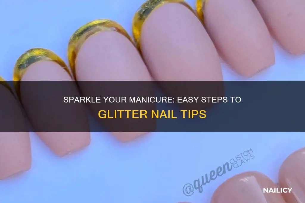 how to glitter the tips of your nails