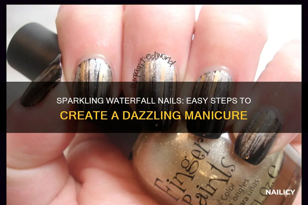 how to glitter waterfall nails