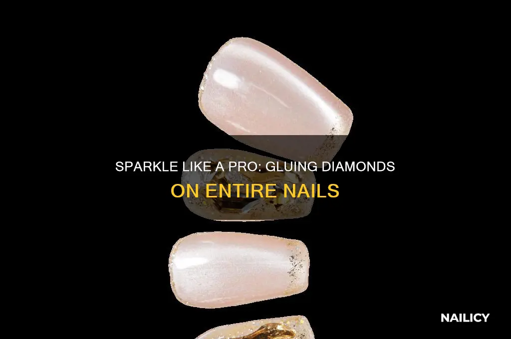 how to glue dimonds on entire nail