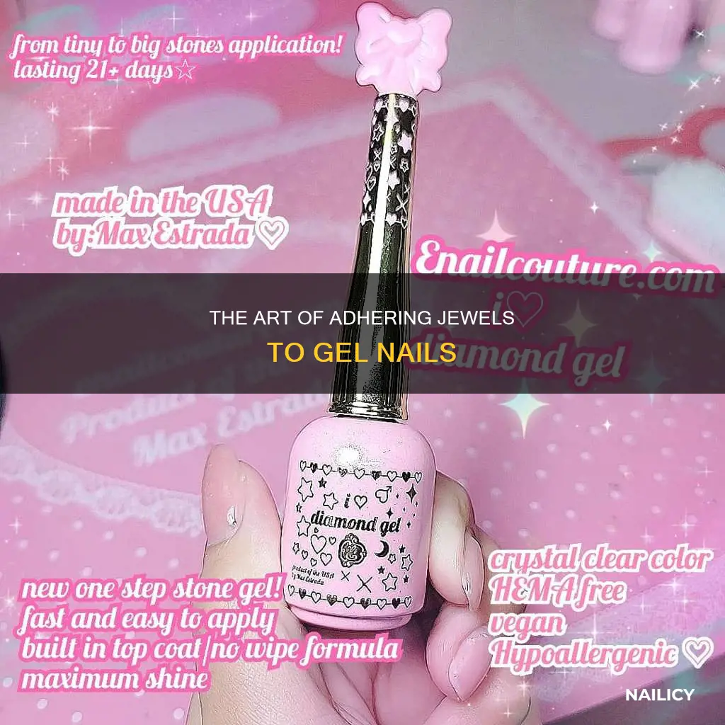 how to glue jewels to gel nails