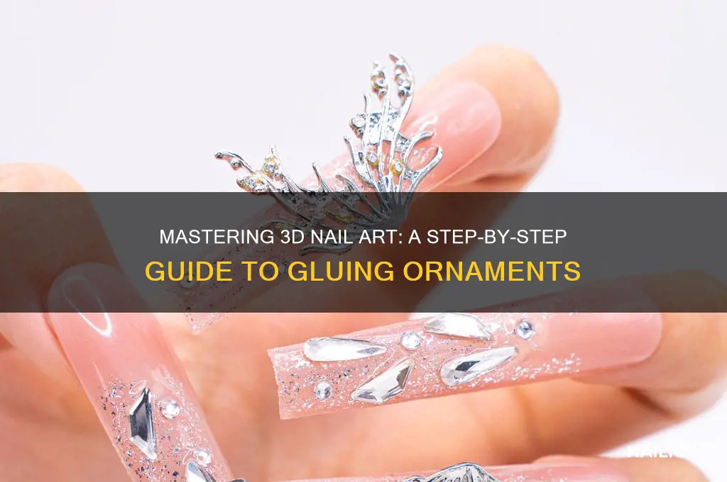 how to glue on 3d nail ornament