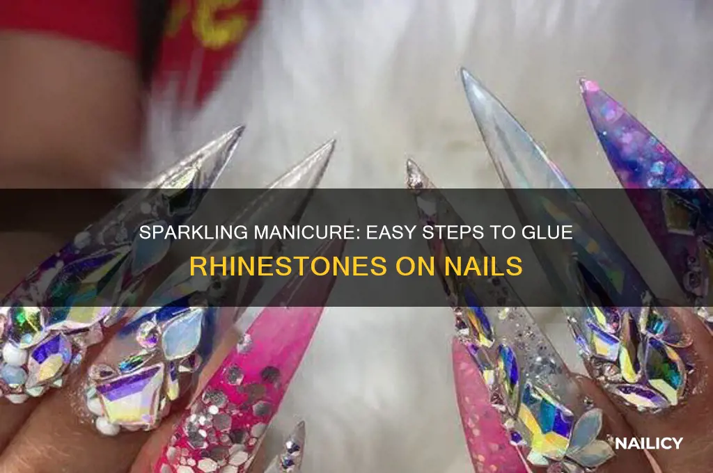 how to glue rhinestones on your nails