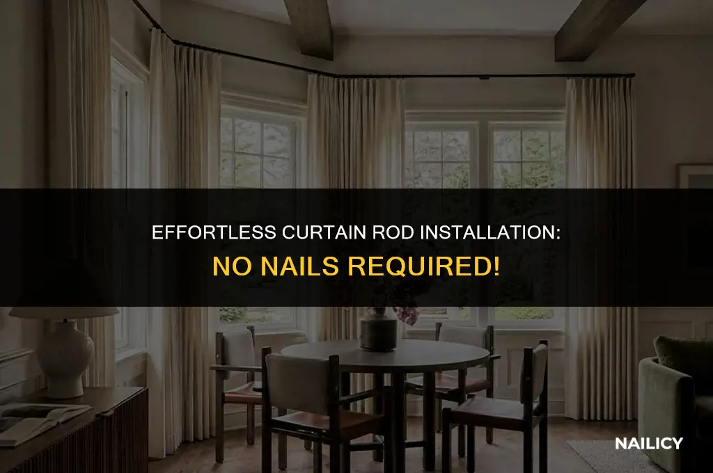 how to hang curtain rods without using nails