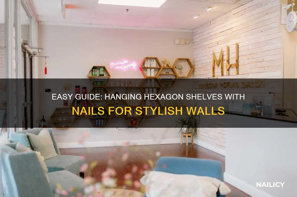 how to hang hexagon shelves with nails