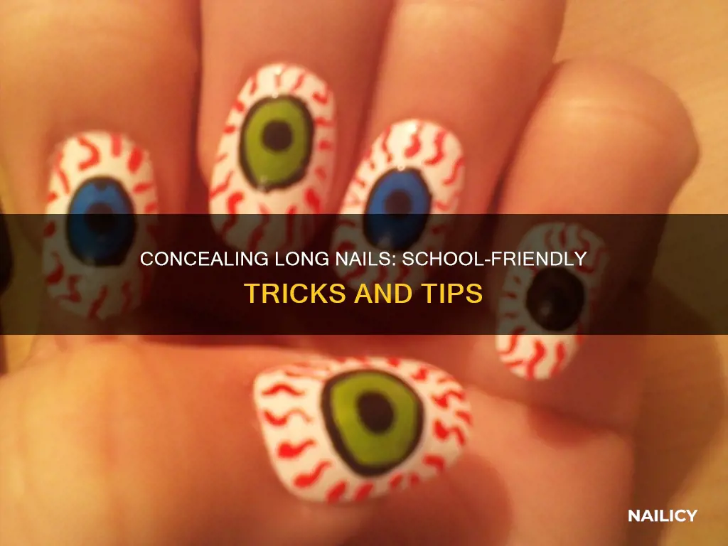 how to hide long nails in school