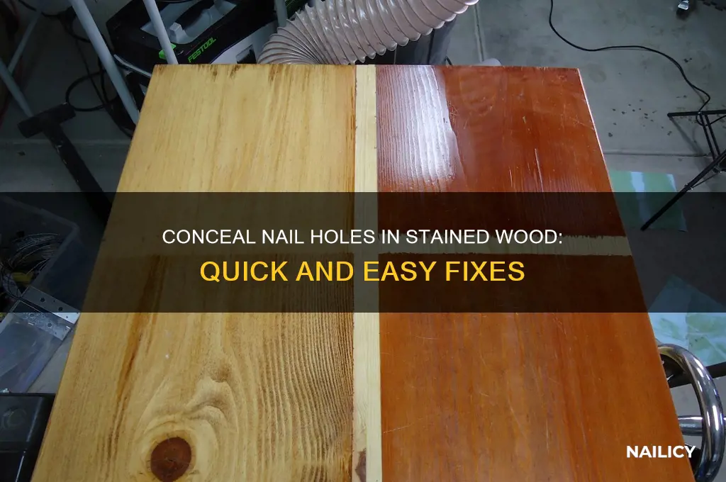 how to hide nail holes in stained wood