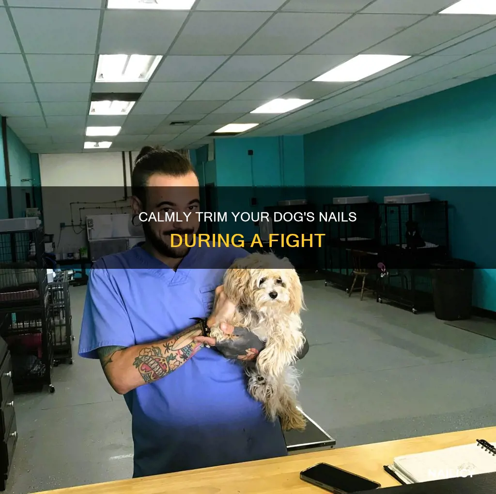 how to hold fighting dog to trim nails