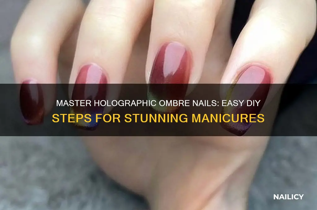how to holographic ombre nails