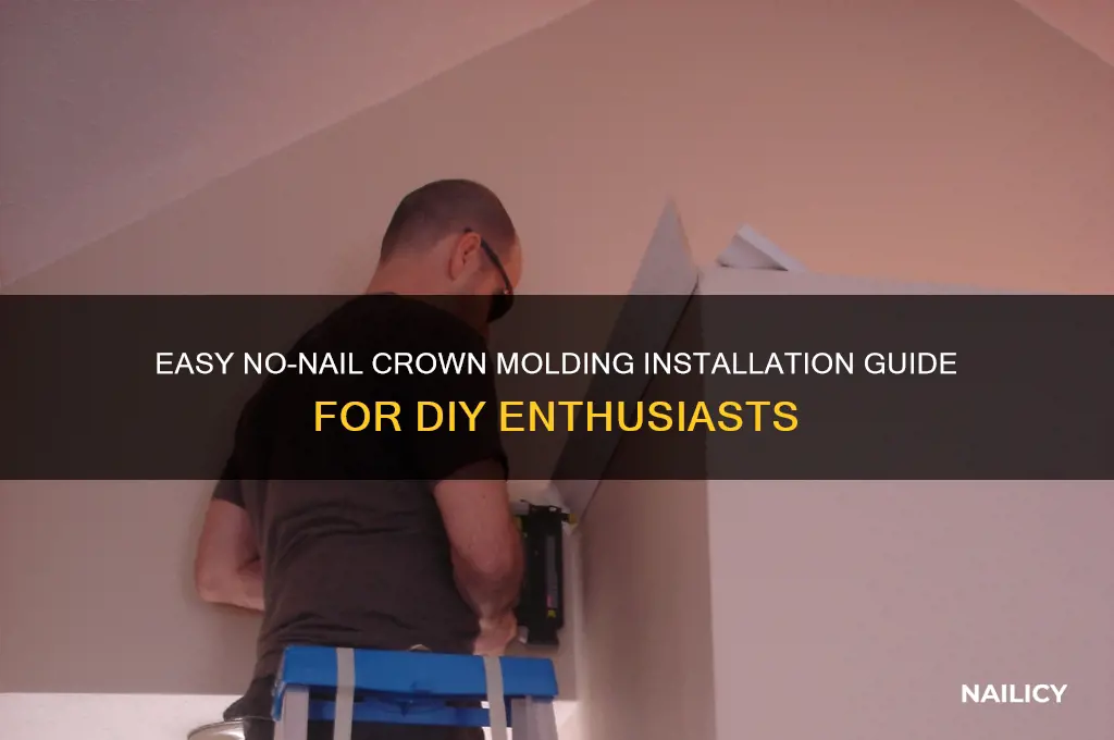 how to install no nail crown molding