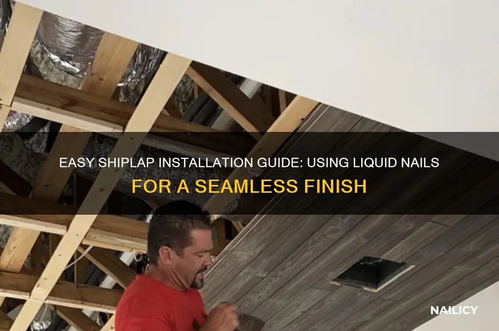 how to install shiplap with liquid nails