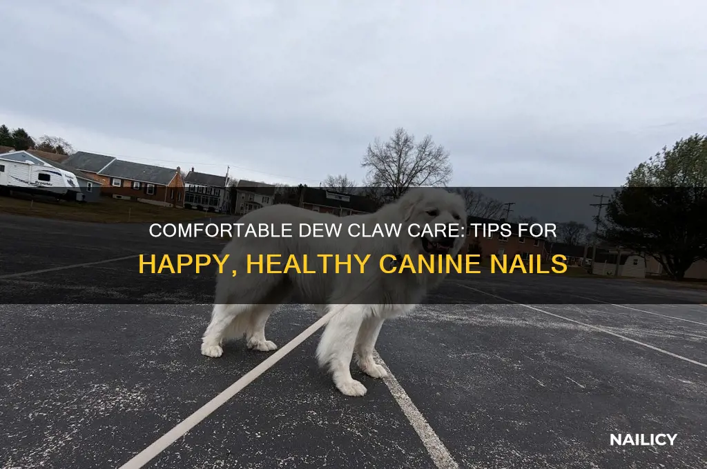 how to keep a dew claw nail comfortable